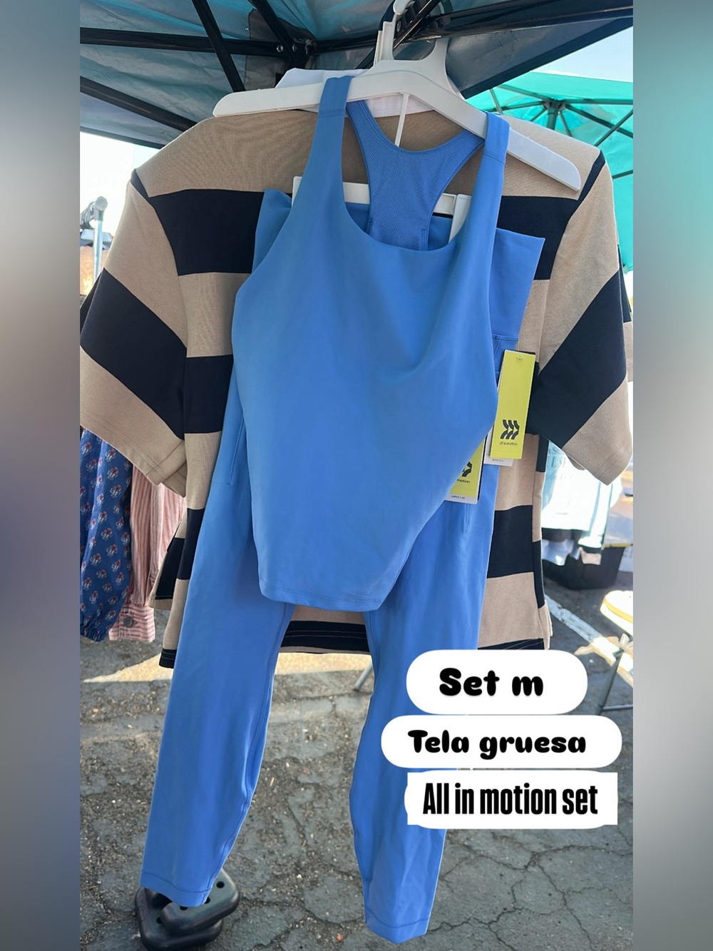 all in motion Blue Racerback Tank & High-Rise Leggings Set